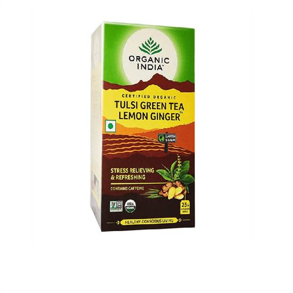 Organic India Tulsi Green Tea - Lemon Ginger